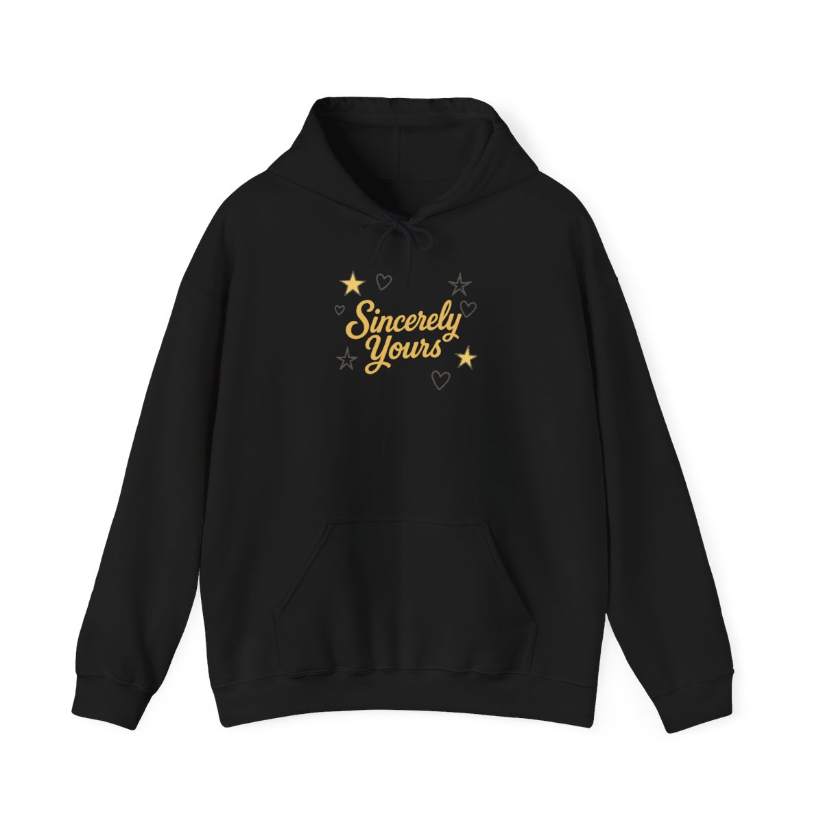 Sincerely Yours Hoodie with Stars and Hearts Design