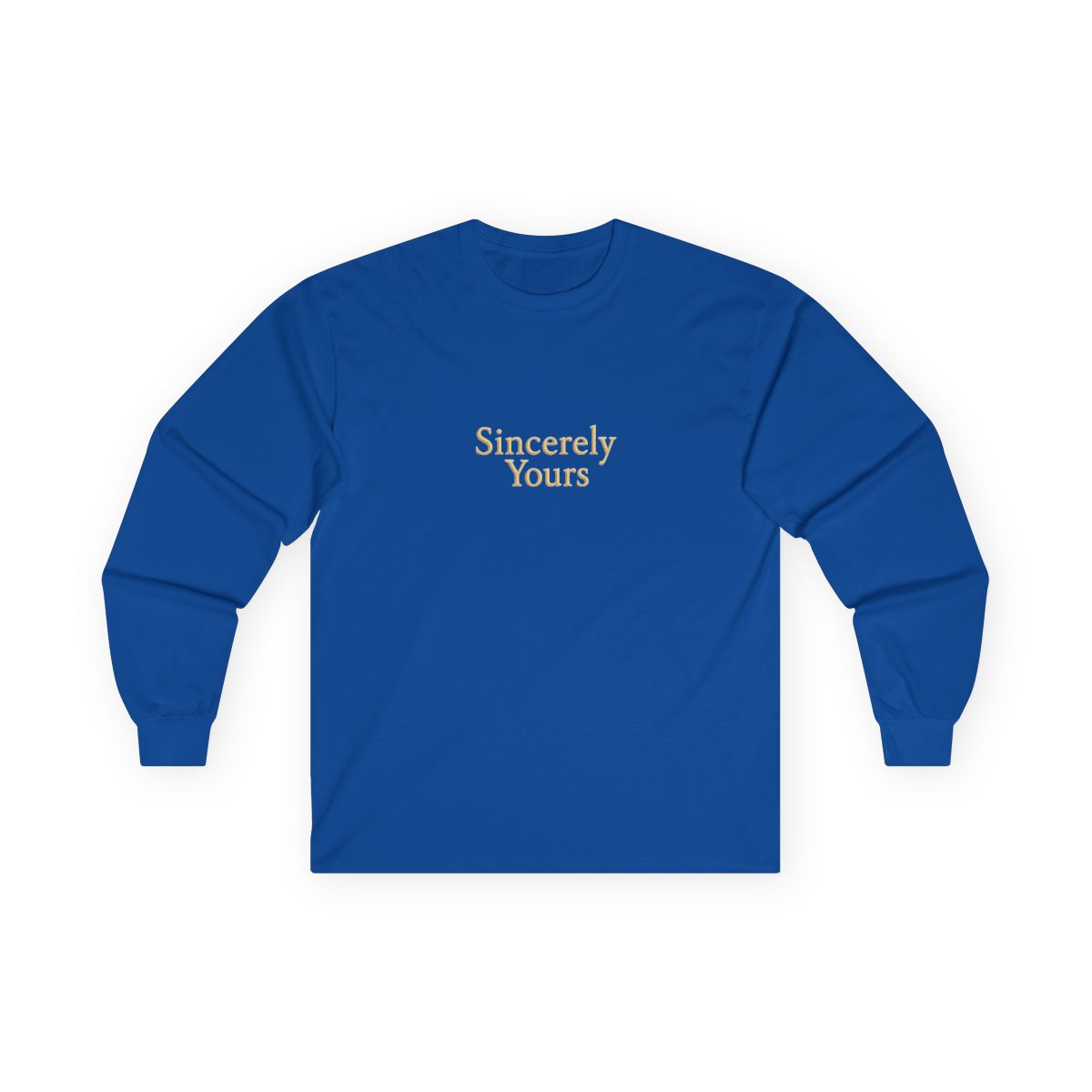 Sincerely Yours pale yellow hoodie with chest text and left sleeve patch - alternate angle 5, merchandise