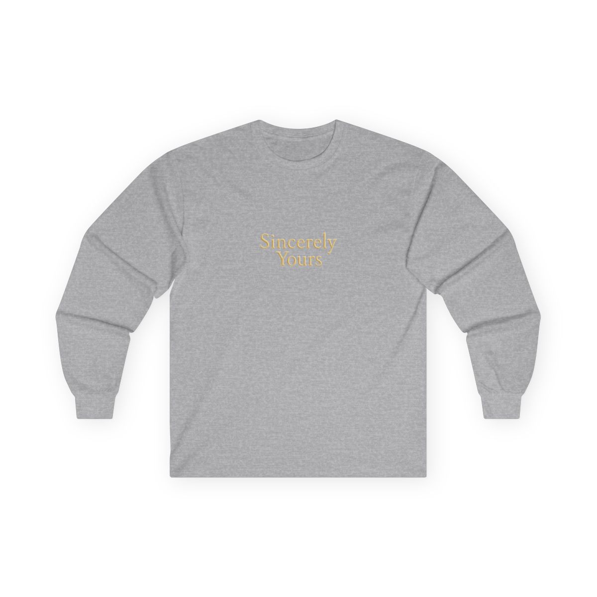 Sincerely Yours pale yellow hoodie with chest text and left sleeve patch - alternate angle 3, merchandise