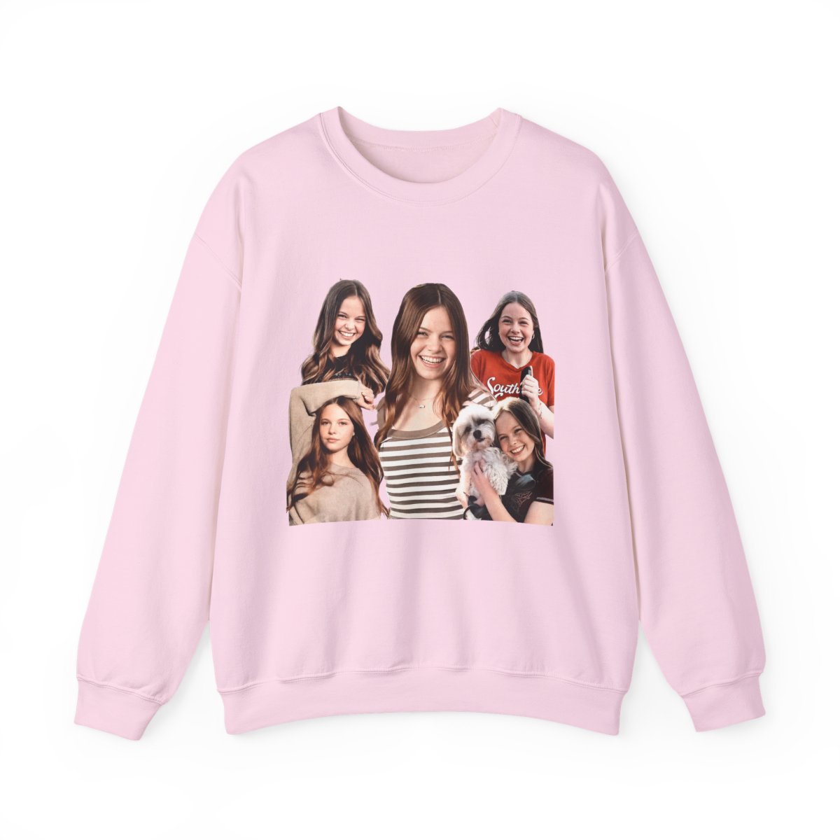 Salish Matter Dark Grey Crewneck Short-Sleeve Sweatshirt, Pink Silver Gradient Graphic - alternate angle 5, merchandise