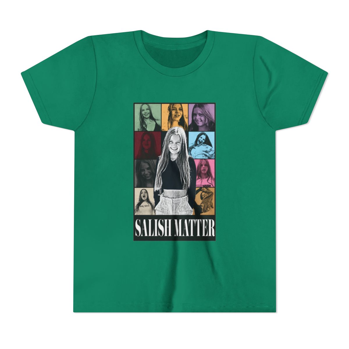 Salish Matter Pop Art Collage T Shirt for Kids - alternate angle 3, merchandise