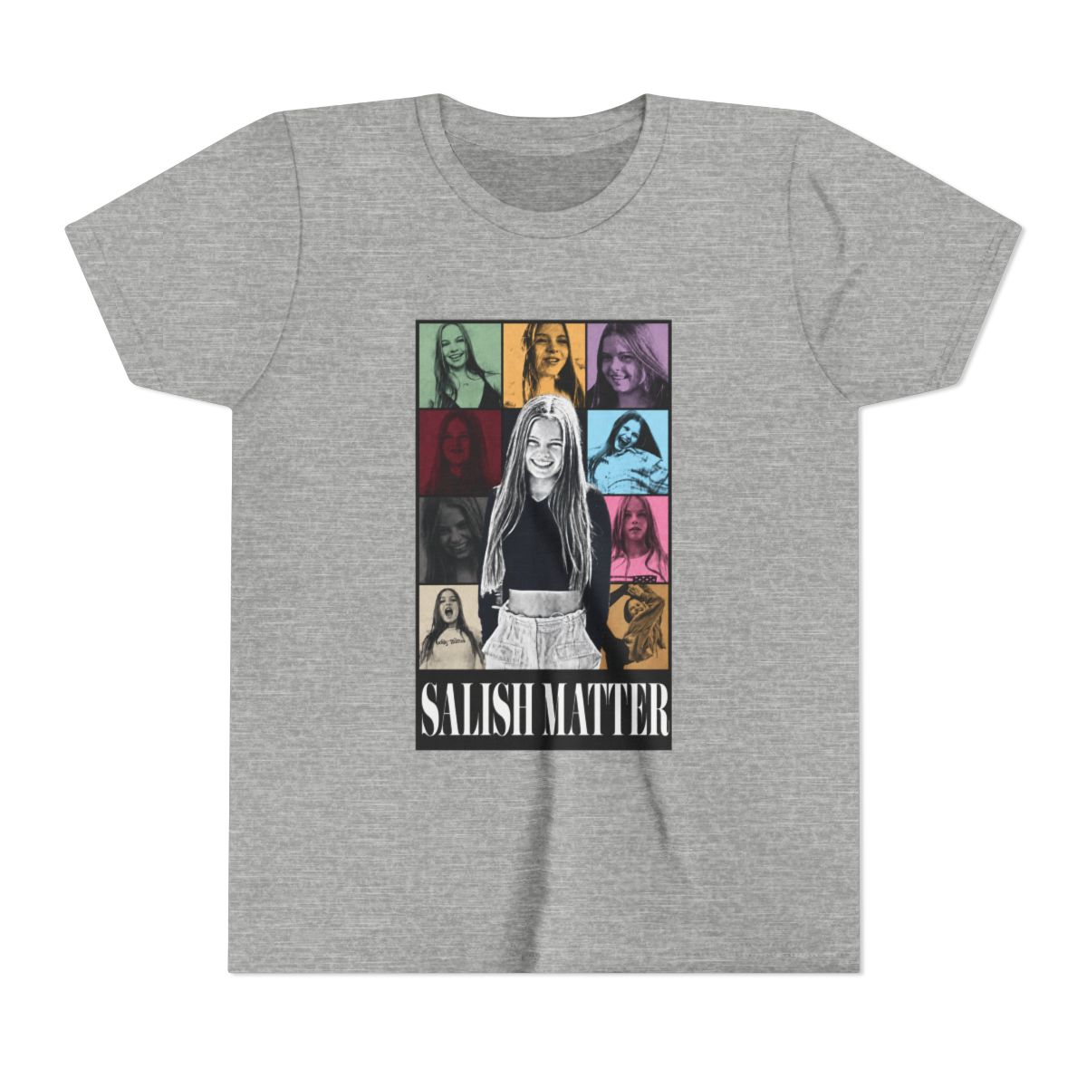 Salish Matter Pop Art Collage T Shirt for Kids - alternate angle 2, merchandise