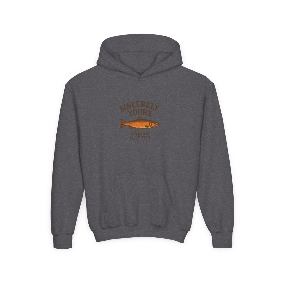 Salish Matter Minimalist Pullover Hoodie, PNW Heritage Gift for Kids - Sincerely Yours - alternate angle 4, merchandise