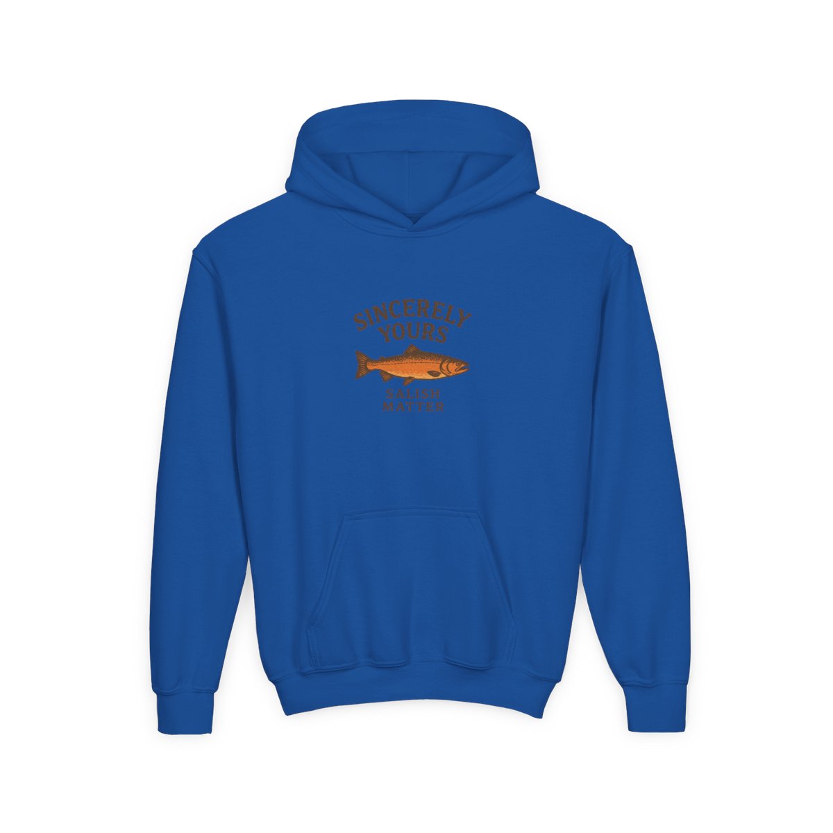 Salish Matter Minimalist Pullover Hoodie, PNW Heritage Gift for Kids - Sincerely Yours - alternate angle 5, merchandise