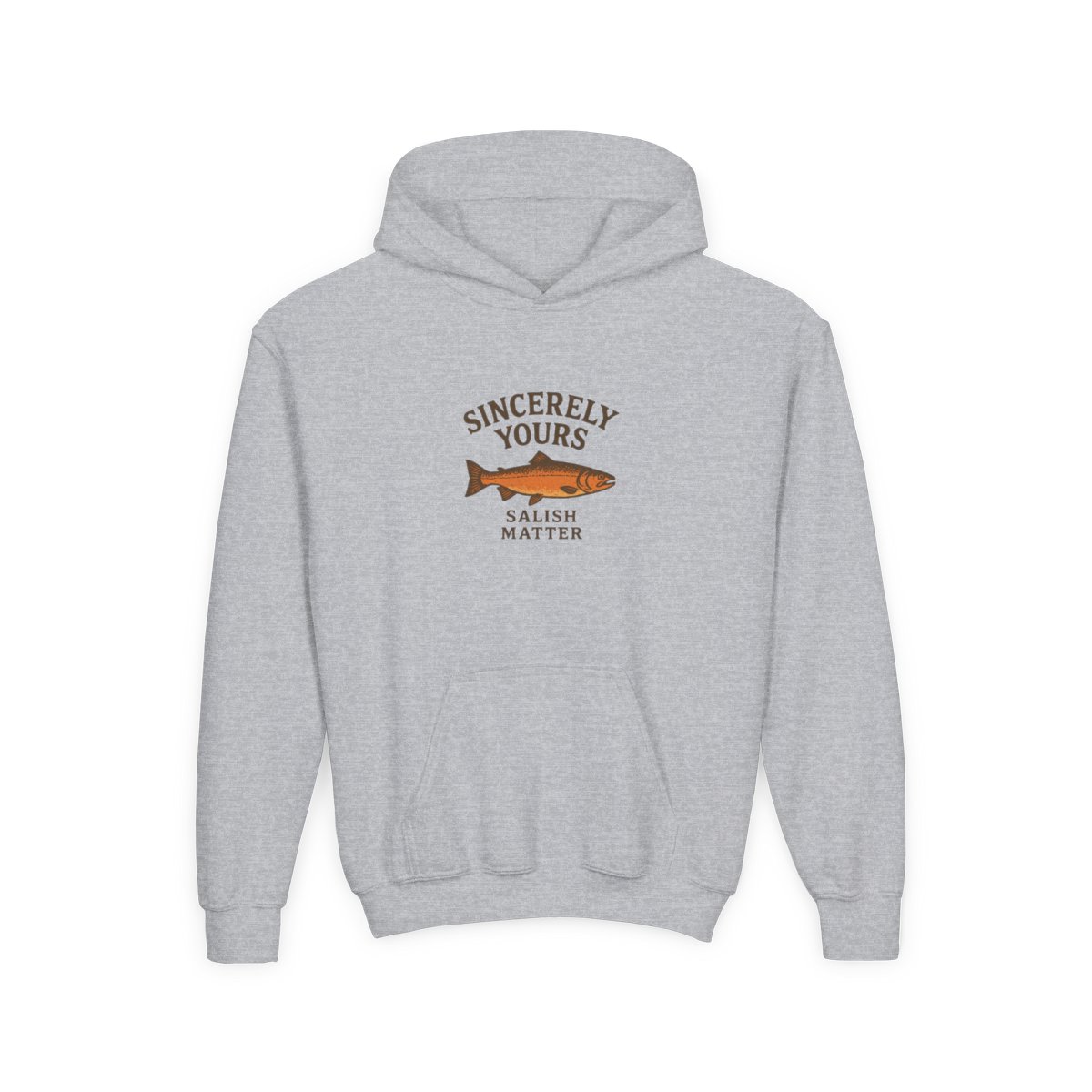 Salish Matter Minimalist Pullover Hoodie, PNW Heritage Gift for Kids - Sincerely Yours