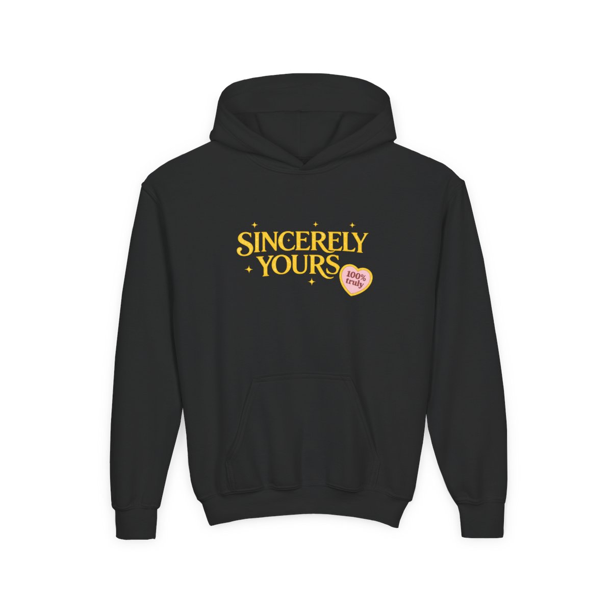 Kids Gold Sincerely Yours Light Yellow Hoodie with Patches