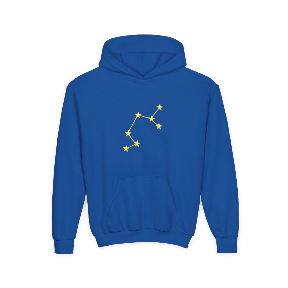 Kids' Light Green Hoodie with Yellow Constellation Embroidered Sleeve - alternate angle 5, merchandise