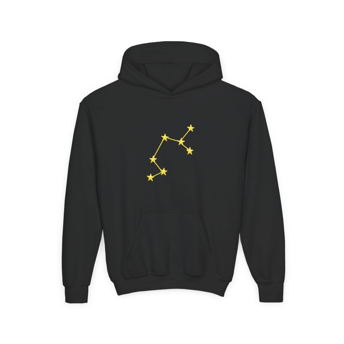 Kids' Light Green Hoodie with Yellow Constellation Embroidered Sleeve