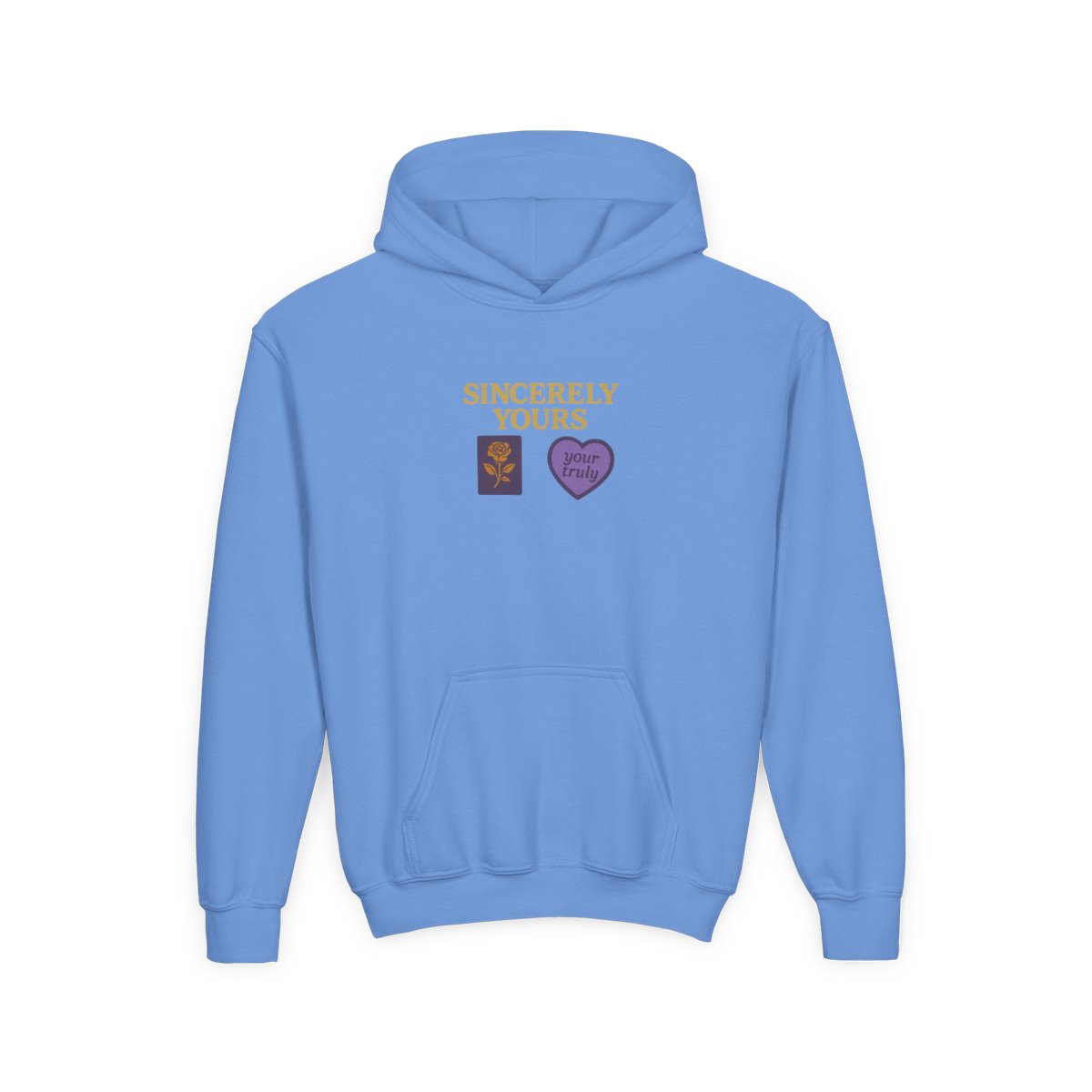 Sincerely Yours Kids Hoodie with Embroidered Patches - alternate angle 5, merchandise