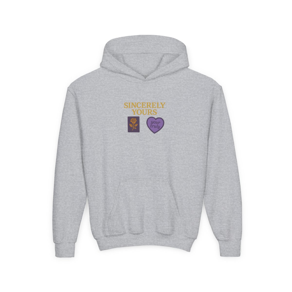 Sincerely Yours Kids Hoodie with Embroidered Patches - alternate angle 3, merchandise