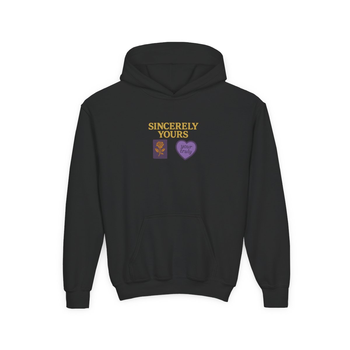 Sincerely Yours Kids Hoodie with Embroidered Patches